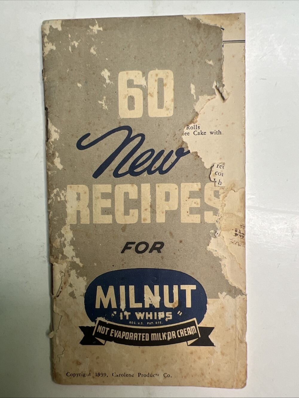 1939 Advertising Booklet 60 New Recipes For MILNUT “It Whips” Milk Substitute